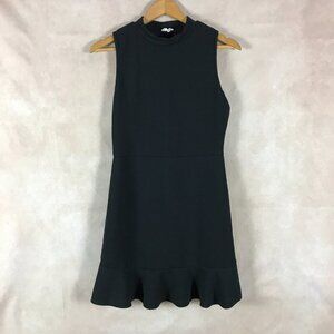 Black Mockneck Textured Sleeveless Dress SMALL